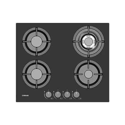 Dessus en verre pour cuisinière à gaz à 4 brûleurs
