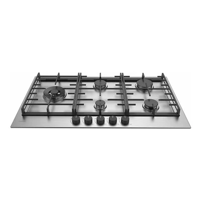 Cuisinière à gaz à 5 brûleurs en acier inoxydable