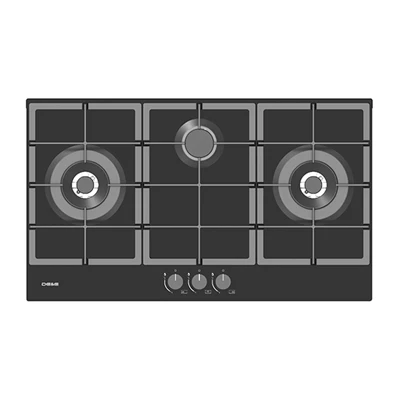 Cuisinière à gaz en verre 3 brûleurs